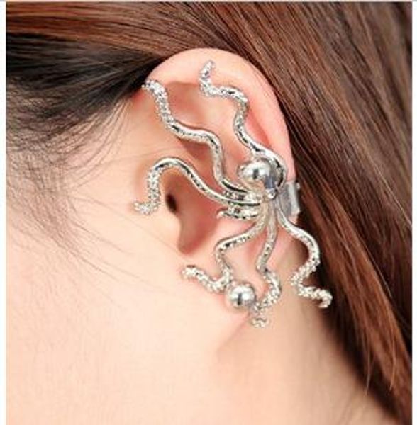 

cool gothic punk crystal ocs ear cuff unique girl night club earrings 24pcs lot sale, Silver