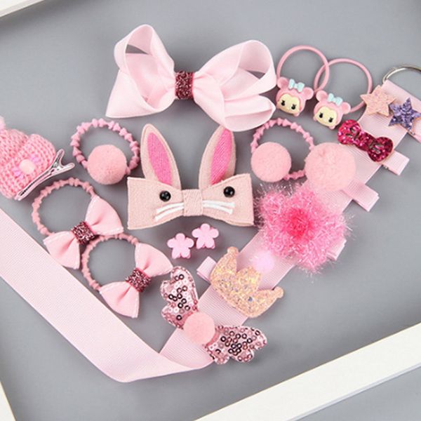 

18шт симпатичного лука шпилька детей фото реквизит голова ювелирных зажимы волосы для девочек волос украшения с эластичными аксессуарами, Slivery;white