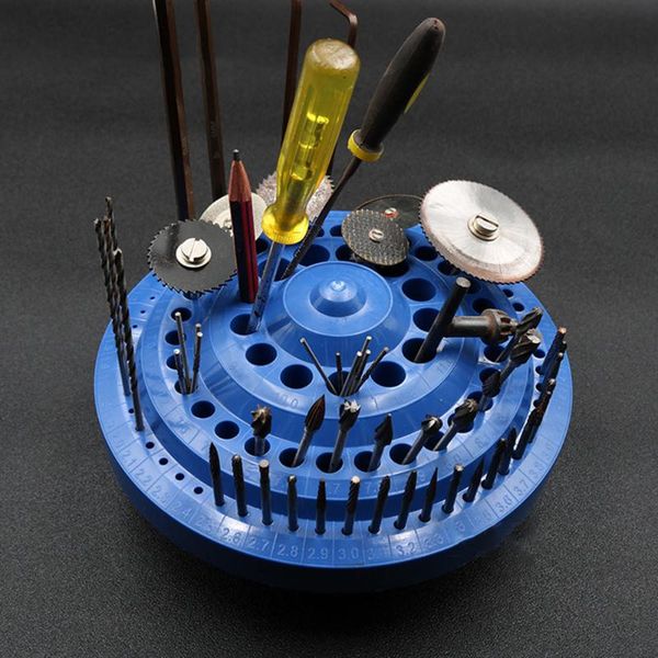 

100pcs holes nail drill bit case plastic empty storage box milling cutters holder