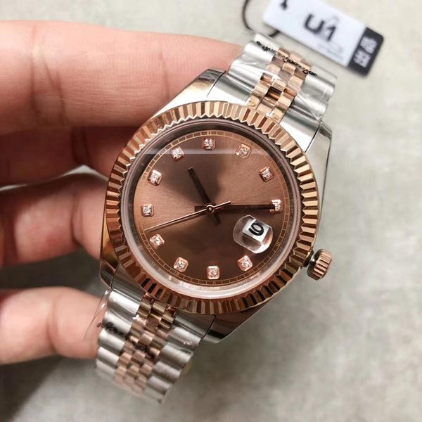 

2019 u1 завод мужские автоматические часы datejust m126331-0004 серии 41 мм шоколадный цвет циферблат сапфировое стекло высокое качество мех, Slivery;brown