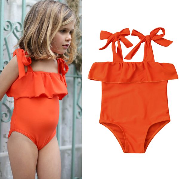 

0-5y toddler kids baby girls swimwear children ruffles one piece bikini tankini swimsuit beachwear outfits, Black