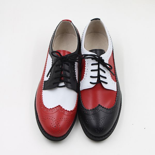 

Retro Brogue Genuine Leather Woman Oxford Shoes British Style Vintage Cut-Outs Flat Shoes Casual Oxford Shoes for Women 2019
