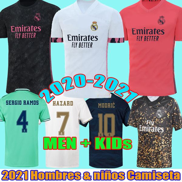 

2021 real madrid jerseys fans player 2020 hazard isco vinicius soccer sergio ramos modric bale 20 21 football shirt men kids kit camisetas, Black;yellow