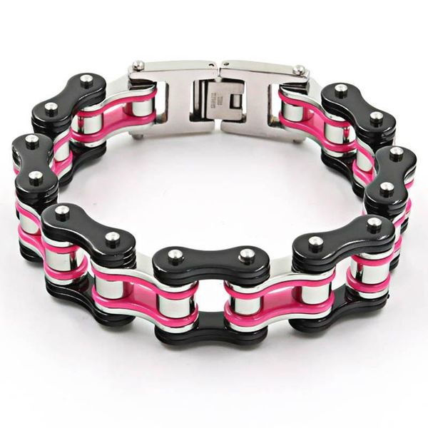 

punk biker motorcycle link chain bike bicycle chain black bracelet bangles classic stainless steel men's bracelet