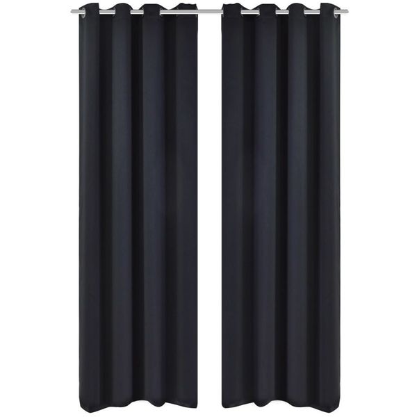 

blackout curtain 2 шт с металлическими ушками 135x175 cm черного другой домашний текстиль