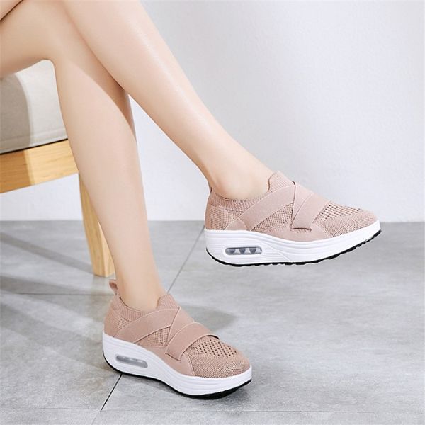 

jianbudan new flat platform sneakers breathable mesh women's casual shoes outdoor sneaker comfortable female fitness shoes, Black