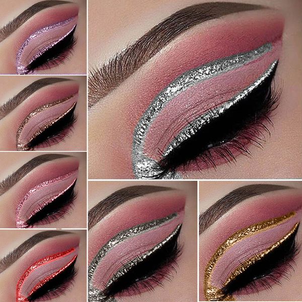 

diamond shining glitter liquid eyeliner eyes makeup long lasting waterproof smoky colorful shimmer eye liner 2019 new