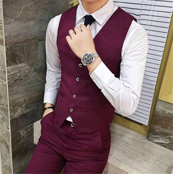 

mens outerwear male clothing mens business suit slim vest sleeveless fashion solid color, Black;white