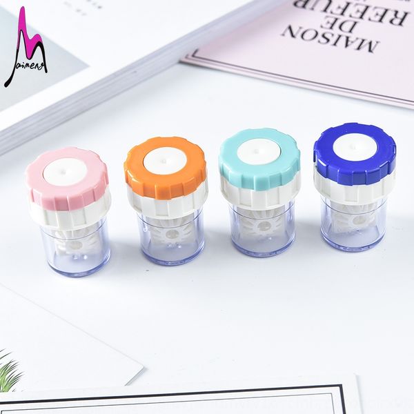 

manual rotary invisible case detergent detergent glasses cleaner pupil cleaner invisible glasses box, Blue