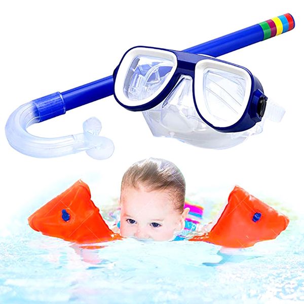 

kids diving goggle anti-fog mask breathing tube shockproof swimming glasses band snorkeling underwater accessories set new