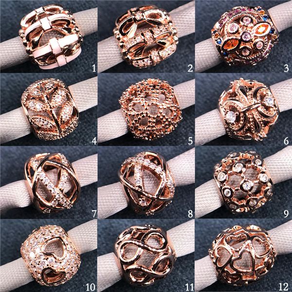 

2pz/lot new wholesales jewelry accessories dangle bracelet original 925 charm rose gold beads for pandora bracelets making jewelry diy, Bronze;silver