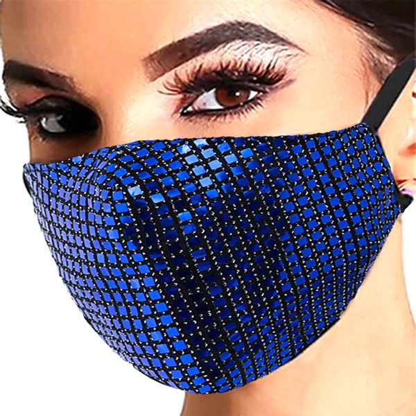 

fashionable men's women's square shiny sequin protective masks dust-proof breathable washable masks adjustable ear buckle masks