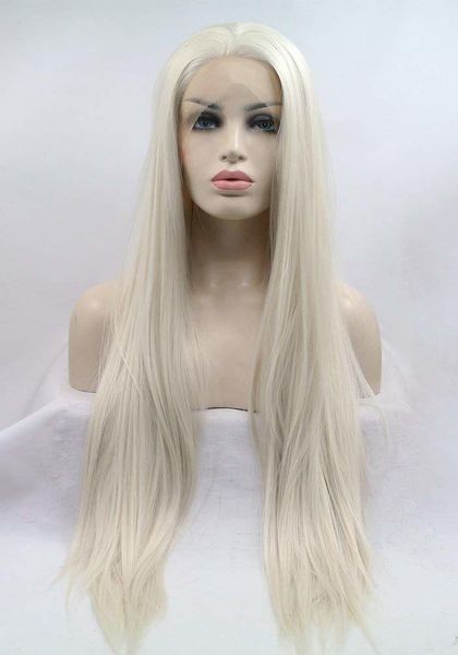 2019 Fantasy Beauty Platinum Blonde Glueless Synthetic Hair Lace