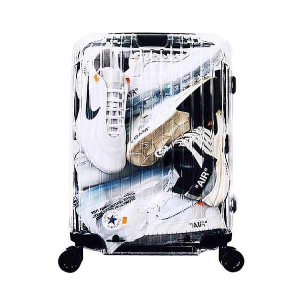 

New tran parent uitca e 20 quot boarding box 22 24 26 inch fa hion trunk pc carry on trolley ca e rolling luggage trendy vali e