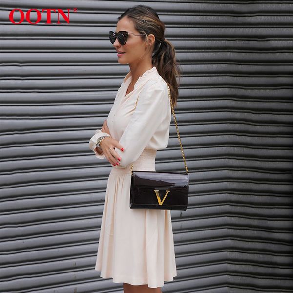 

casual dresses ootn tunic dress women female ruffle elastic mini long sleeve flare short ladies autumn winter streetwear, Black;gray