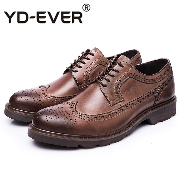 

brown business wingtip italy dress lace up wedding casual italian runway brogue stars brand designer shoes china oxfords party, Black