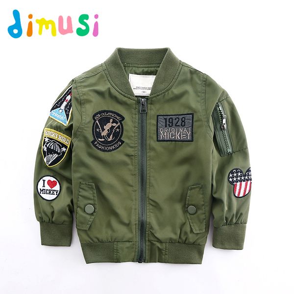 

dimusi spring jackets for boy coat army green bomber jacket boy's windbreaker autumn jacket patchwork kids children jacket bc004 t20010, White