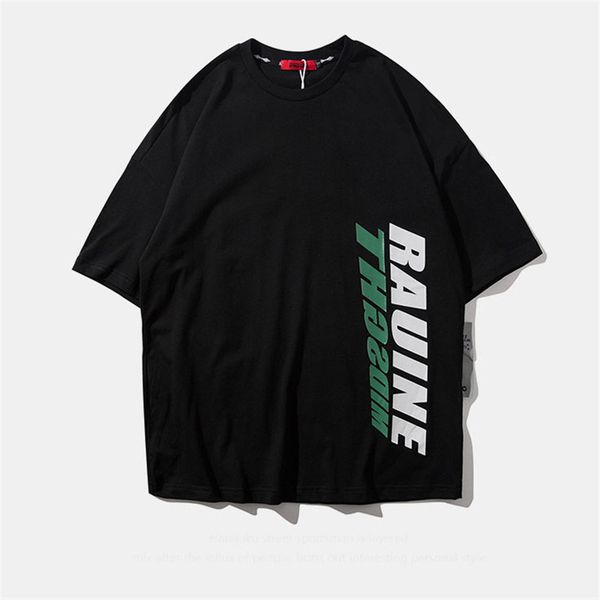 

2019 новые мужские футболки хип-хоп прилив бренда high street футболка с круглым вырезом мужчины и женщины пара с короткими рукавами футболк, White;black