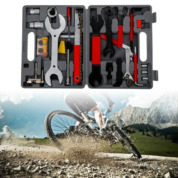 

selling items 44 pcs tool repair multi-function bike bicycle home mechanic kit set cycling box