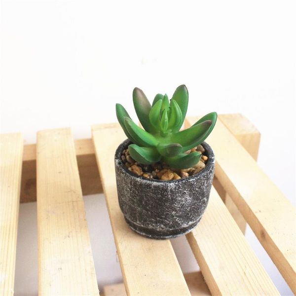 

artificial fake succulent cactus plant faux cement planter pot decoration useful