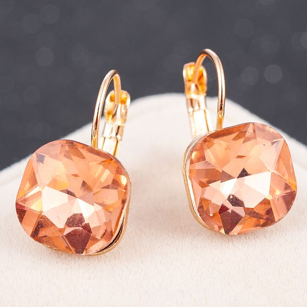 

fashion gold color earring for women crystal cubic zirconia stud earrings stone pendientes mujer moda minimalist earrings, Golden;silver