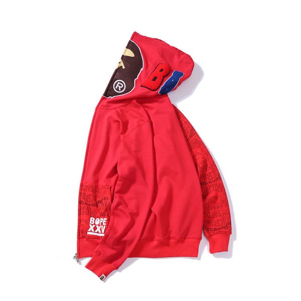 

mens designer hoodie hip hop brand zipper jacket hoodie cotton blend streetwear luxury sweater men fashion style head lice print coat, Black