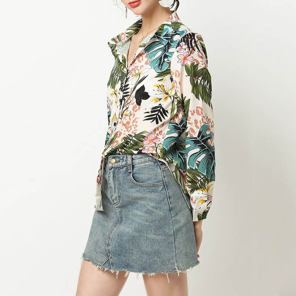 

spring autumn women blouse button down loose chiffon shirt slim long sleeve blouses turn down collar casual, White