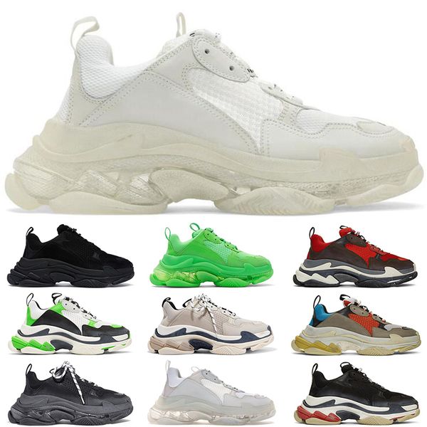 

Hot Designer Paris 17FW Casual shoes Triple s men women green black white top quality platform luxury clear sole increasing mens trainers