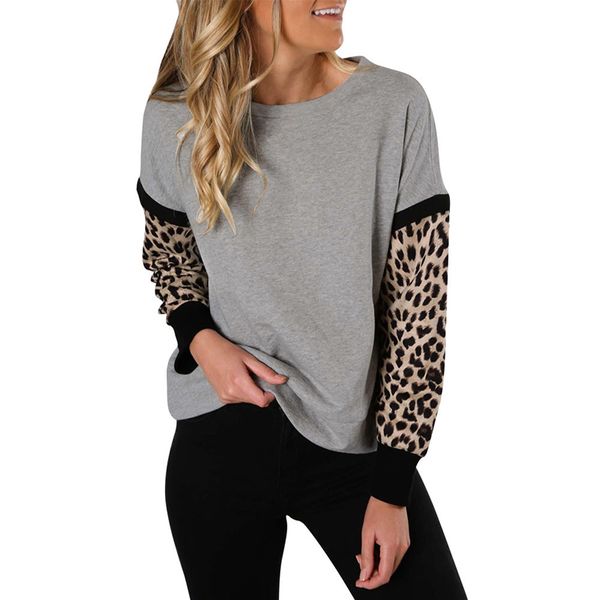 

hoodies women casual hooded patchwork womens pullover leopard printed long sleeve ladies sweatshirts sj4119v, Black