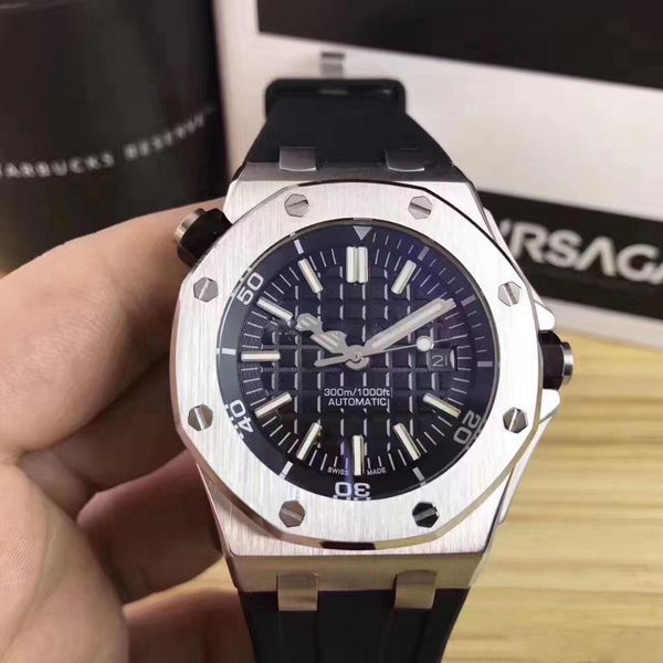 

2020 newly listed watch men black orange dial rubber band gold stainless steel automatic mechanical mens wrist watches, Slivery;brown