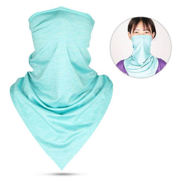 

men women outdoor sports cycling cooling face mask triangle sun protection neck gaiter bandana scarf running headband, Black
