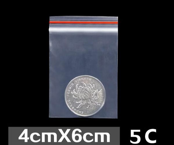 

500шт 4 × 6 см высокая-конец толстый почтовый замок ziplock упаковывая мешок пластиковый прозрачный маленький reclosable поли упаковка для х