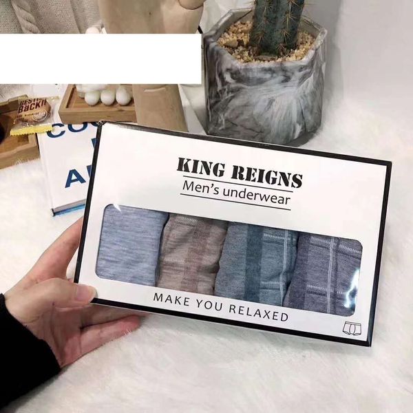 

qimqm men's under underpants colored cotton underwear king no. 1 4 color boxed seamless high elastic comfortable breathable men's, Black;white