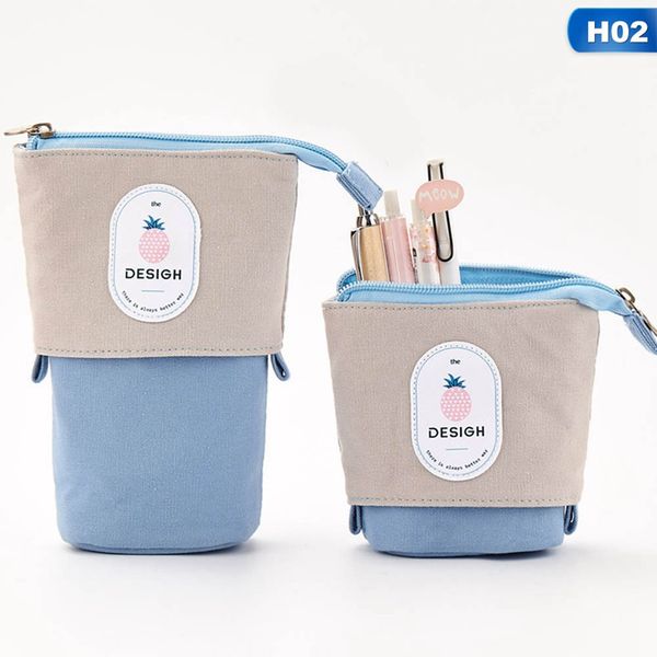 

1pc kawaii simple multi-function pencil bag creative pen holder bag fruit series variable drop canvas statinary office