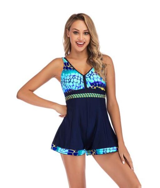 

2023 sports girl lotus leaf connected triangle leopard skirt style split big fat plus angle slim leopard print swimsuit bikinis set