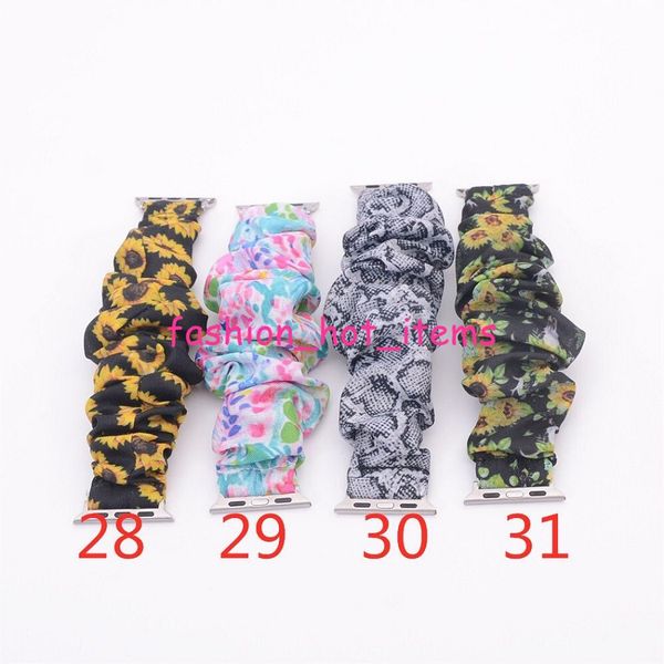 

большая скидка для клиентов sunflower scrunchie watch band новое поступление мода леопардовый подсолнечник serape печать scrunchie watch ban, Black;brown