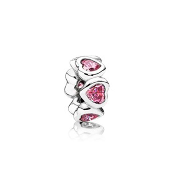 

новый 100% стерлингового серебра 1: 1 glamour 791252czs необычные розовые игристые сердца из бисера оригинальные женщины свадебные ювелирные, Black