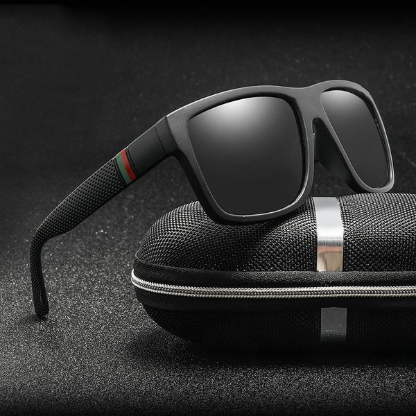 

classic men polarized sunglasses brand design men driving sun glasses square glasses for male uv400(uv400) eyewear, White;black