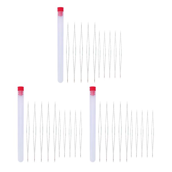 

30 pieces beading needles big eye craft hand needles 2 size with needle bottle