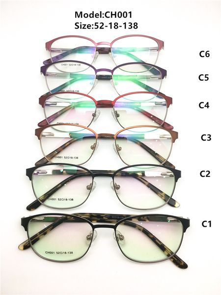 

factory wholesale metal optical frames fashion eyeglasses for men women eyewear full frame metal&acetate ch001, Silver