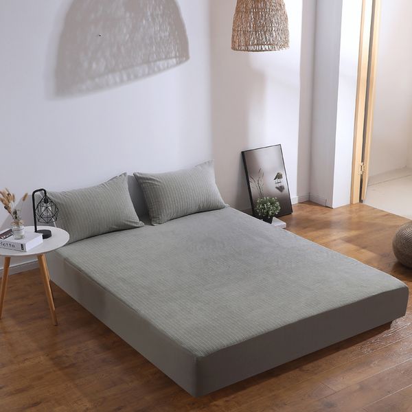 

waterproof bed linen cotton elastic fitted sheet cover soft bedding set protector 80% cotton +20% polyester bedspread bed sheet