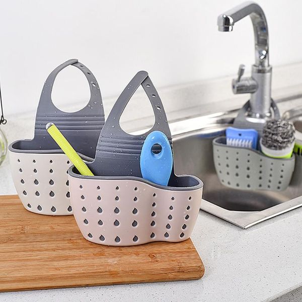 

kitchen bathroom sink sponge storage drain basket faucet hanging rack holder 21*15cm drain basket kitchen accessories