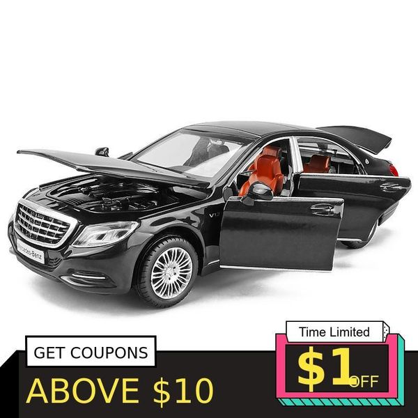 

1/32 s600 models diecast metal car models high simulation vehicle toy with light music 6 doors can be opened gifts for children y200109