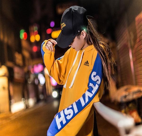 

women hoodies fashion 2019 spring new arrival streetwear hip-hop loose letter print belt pullover polyester size m-xxxl, Black