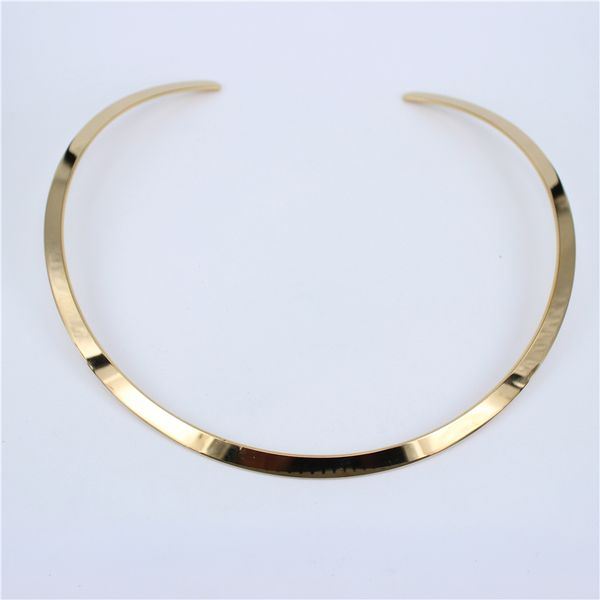 

3-6mm width fashion cute women female gold/silver color simple316l stainles steel neck choker necklace jewelry lh201