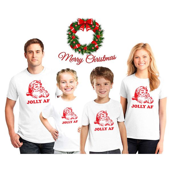 

family matching clothes father mother daughter son t-shirt clothes family costume, Blue