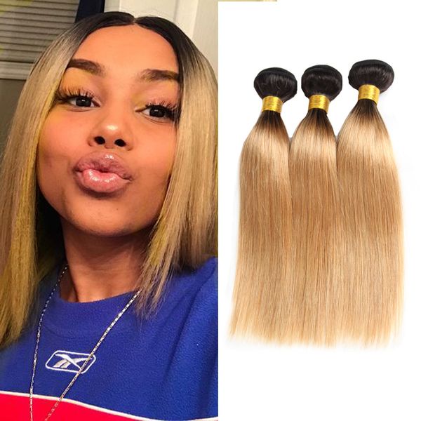 Dressmaker Ombre Malaysian Hair Bundles T1b 27 Ombre Blonde Silk