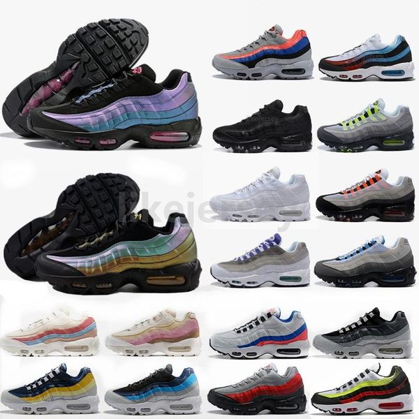 

designer 95s running shoes laser red orbit aqua triple black white mens trainers women sport sneakers size 36-46
