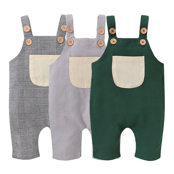

kids overalls trousers baby boys girls summer pants children solid color cotton sleeveless elastic suspenders pants, Blue
