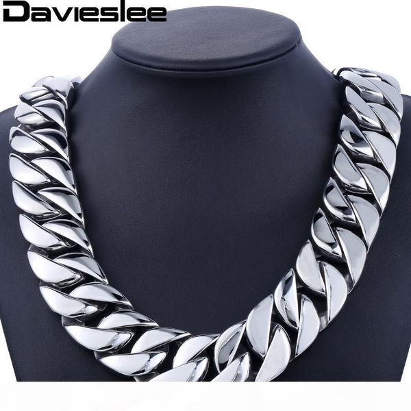 

31mm 316l stainless steel mens boys super heavy silver tone chain curb necklace customized wholesale gift jewelry lhn35 c18122501